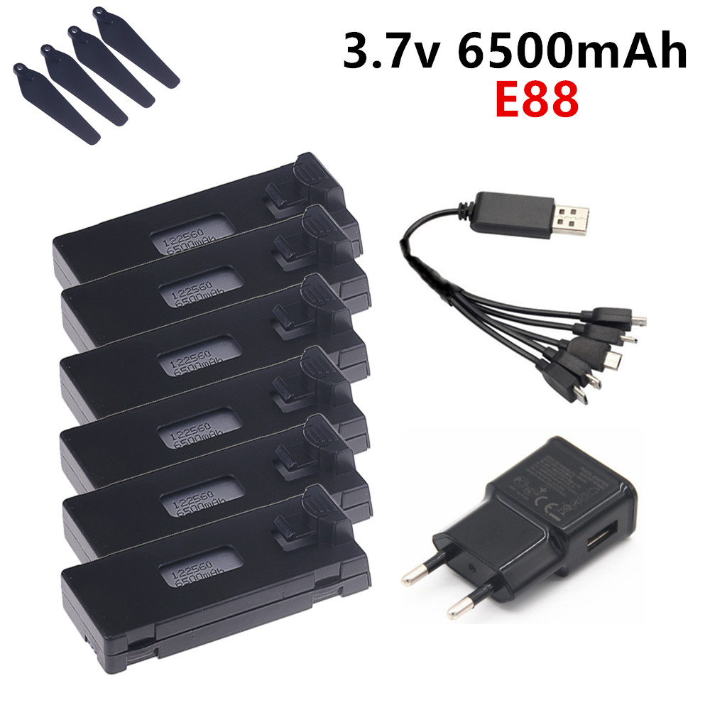 Drone E88 Rc Quadcopter - Batterie Lipo 3.7V 6500mAh pour E88
