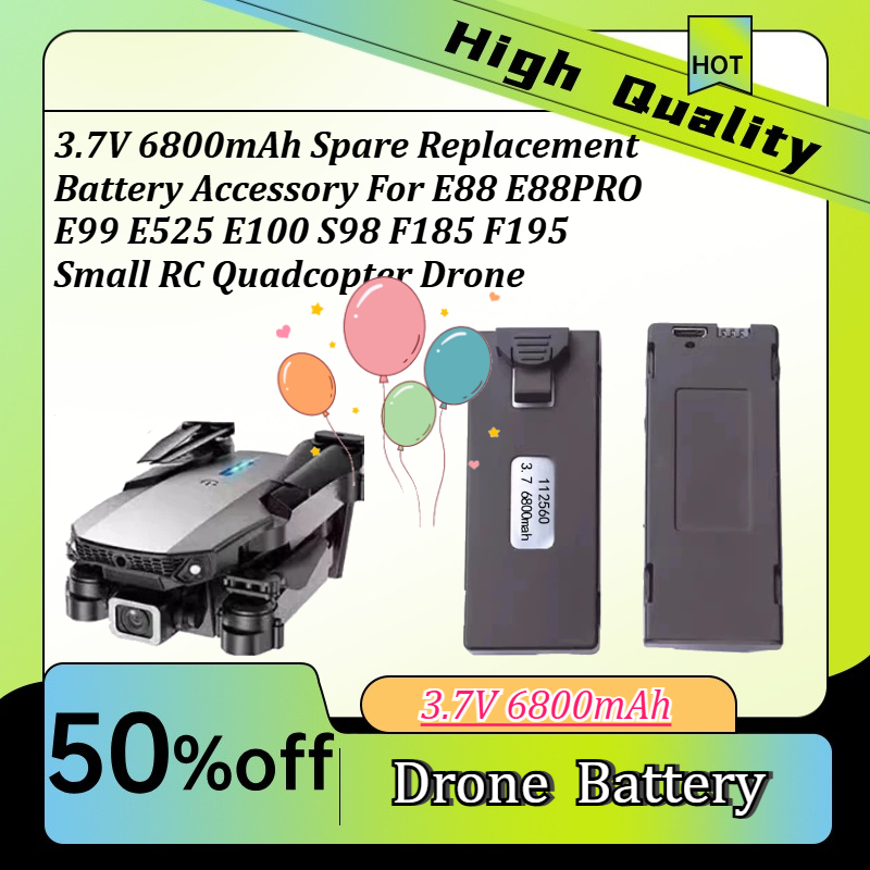 Drone E88 Rc Quadcopter - Batterie de remplacement 3.7V 6800mAh, accessoire