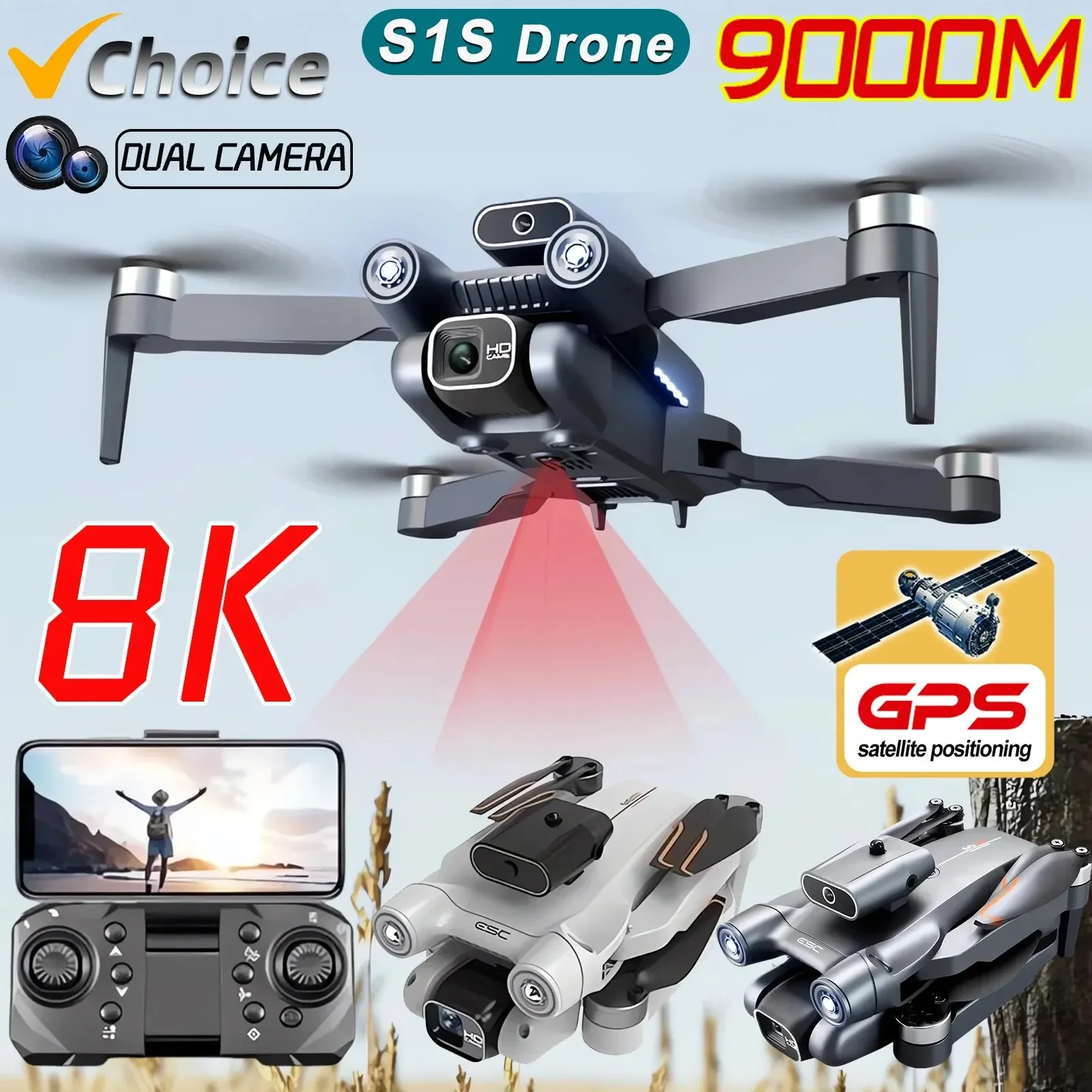 Drone S1S sans balais, caméra  - Drone S1S Rc Quadcopter avis et prix